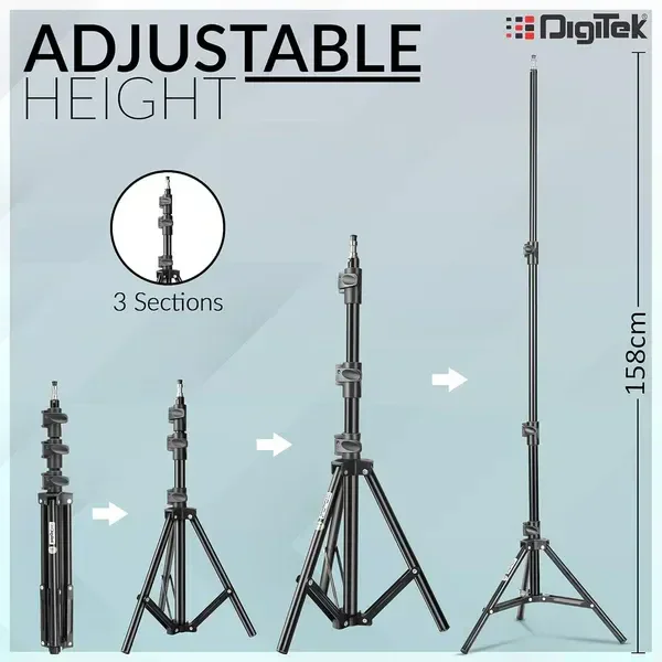 Digitek® DIGITEK® (DLS-006FT) Lightweight & Portable Aluminum Alloy Light Stand | Ideal for Ring Light, Flash, Softbox, Reflector & Studio Photography (Indoor & Outdoor)