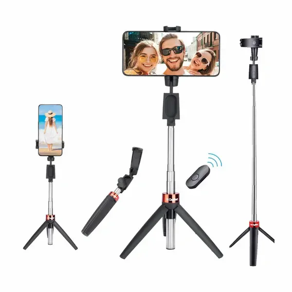 DIGITEK® (DTR-210SS) 68cm Portable Selfie Stick | Wireless Remote, 3-Leg Tripod Base, 360° Rotation & Rubberized Feet | For All Smartphones, Photography & Videography