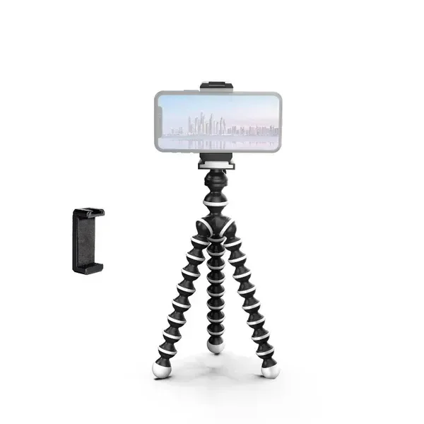 DIGITEK® (DTR-250 GT) 24cm Flexible Gorilla Mini Tripod | 10-Section Adjustable Legs, Phone Holder, Pan Head & Strong Grip | For Smartphones & Action Cameras