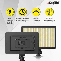 Digitek® Digitek D520WB Bi-Color LED Video Light with NP-750 Battery & Micro USB Charging (Combo)