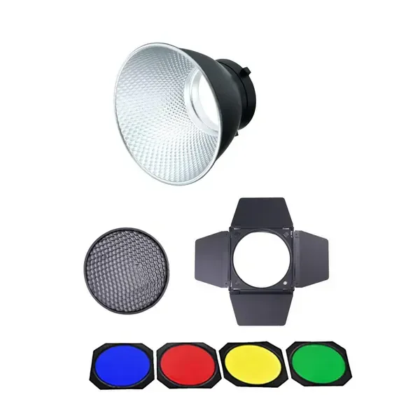 Digitek DBR-055 Bowens Mount Reflector & Barndoor Kit | Universal Flash Speedlite Compatibility for Photography & Videography
