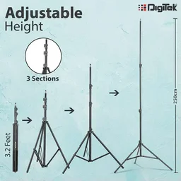 Digitek® Digitek (DBSK-009FT) Studio Background Stand Kit | Portable & Foldable Backdrop Support System with Carry Bag | Ideal for Photography & Videography