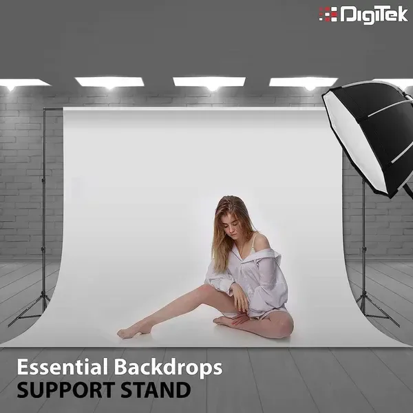 Digitek® Digitek (DBSK-009FT) Studio Background Stand Kit | Portable & Foldable Backdrop Support System with Carry Bag | Ideal for Photography & Videography