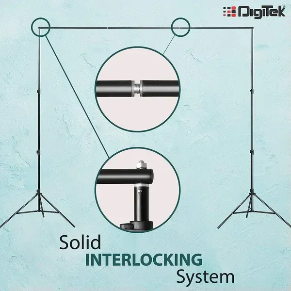 Digitek® Digitek (DBSK-009FT) Studio Background Stand Kit | Portable & Foldable Backdrop Support System with Carry Bag | Ideal for Photography & Videography