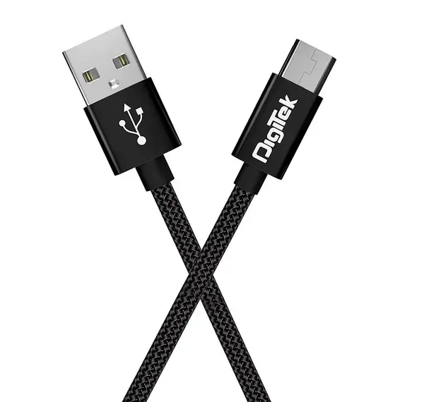 Digitek® DC-1M MU NB Platinum Nylon Braided Micro USB Cable – 1M, Black, Rapid Charge & Data Sync