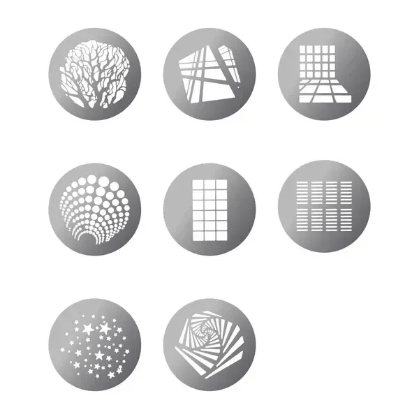 Digitek DGS 001 GOBO Pattern Kit for Photography & Videography | 8 Stainless Steel Patterns for Optical Snoots