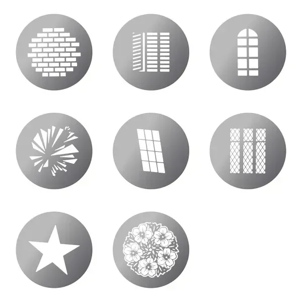 Digitek DGS 002 GOBO Pattern Kit for Photography & Videography | 8 Stainless Steel Patterns for Optical Snoots