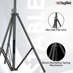 Digitek® Digitek (DLS-009 FTK) 9ft Aluminum Alloy Light Stand | Lightweight & Portable 250cm Stand for Ring Light, Flash, Softbox, Reflector & Studio Photography