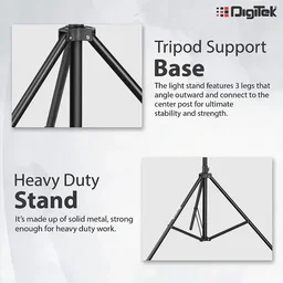 Digitek® Digitek (DLS-9FT) Lightweight & Portable Aluminum Alloy Light Stand | Ideal for Ring Light, Flash, Softbox, Reflector & Studio Photography (Indoor & Outdoor)