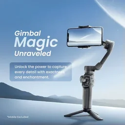 Digitek DSG-009F 3-Axis Foldable Smartphone Gimbal | Built-in Telescopic Rod, Stabilizer for Vlogging, YouTube & Video Shooting