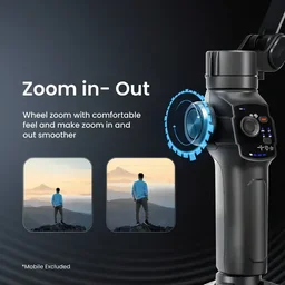 Digitek DSG-009F 3-Axis Foldable Smartphone Gimbal | Built-in Telescopic Rod, Stabilizer for Vlogging, YouTube & Video Shooting