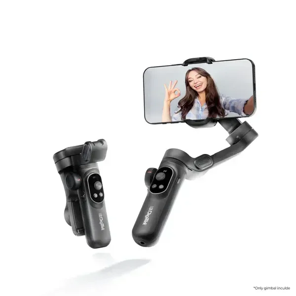 Digitek DSG-010 PRO 3-Axis Foldable Smartphone Gimbal | Pocket-Sized, Wireless Charging, OLED Display, 8 Creative Modes, AI Face/Object Tracking for Android & iOS