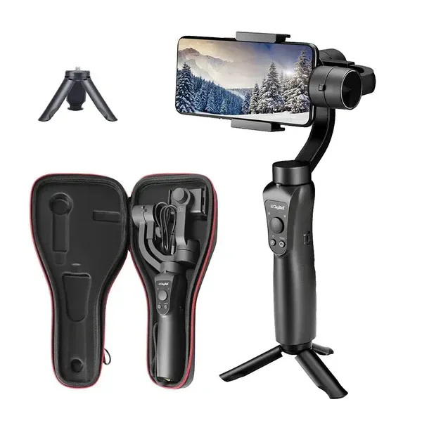 Digitek DSG-005 3-Axis Handheld Gimbal Stabilizer for Smartphones & GoPro | Face & Object Tracking, Time-Lapse Modes, Up to 12H Battery