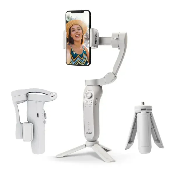 Digitek (DSG 007F) 3-Axis Handheld Gimbal Stabilizer for Smartphone | PTZ Camera Mount with Face & Object Tracking, Motion Control & Time-Lapse Features