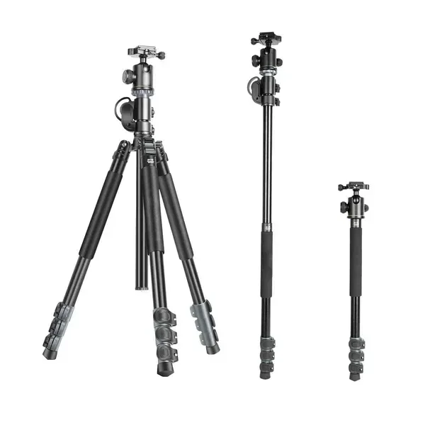 Digitek DTR 540 BH Tripod Cum Monopod for DSLR & Video Camera | Heavy Duty 6.26ft Tripod with 360° Ball Head, 180° Tilt, 8Kg Load, Flip Leg Locks, Portable for Videography