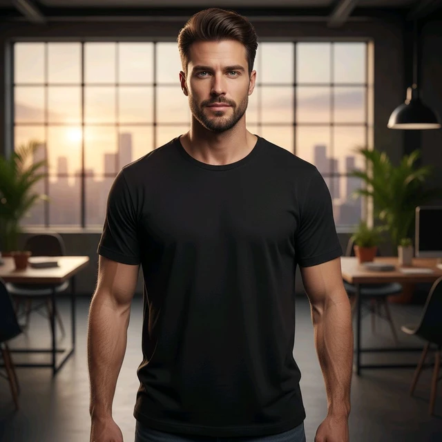 Black Round Neck T-Shirt (S Size) – Premium Cotton | Buy Online at Best Price