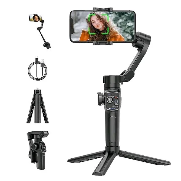 Digitek (DSG 009F) 3-Axis Foldable Smartphone Gimbal with Built-in Extendable Telescopic Rod