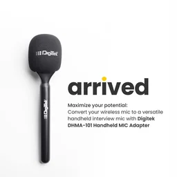 Digitek® DHMA-101 Wireless Handheld Interview Adapter with Foam Windshield – Wind Noise Reduction, Compatible with DWM-101 Microphone
