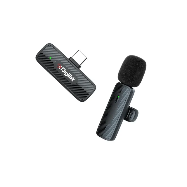 Digitek® DWM-006 PRO Wireless Microphone & Receiver with Type-C | High-Quality Audio, Professional Performance