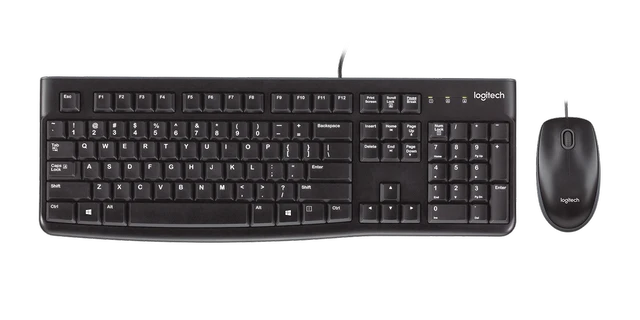 Logitech MK120 Keyboard and Mouse Combo – Reliable Wired Keyboard & Mouse for PC