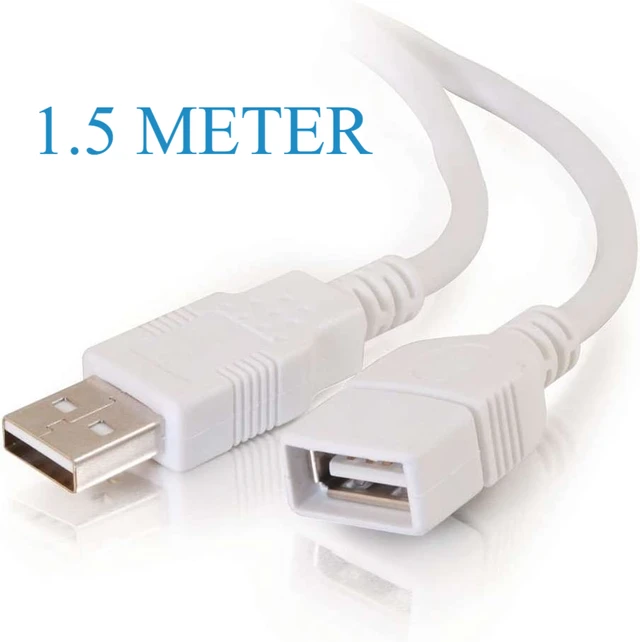 1.5M USB 2.0 Male to Female Extension Plug/Socket Adapter Cable - (Very Useful for LED/LCD TV USB Ports)