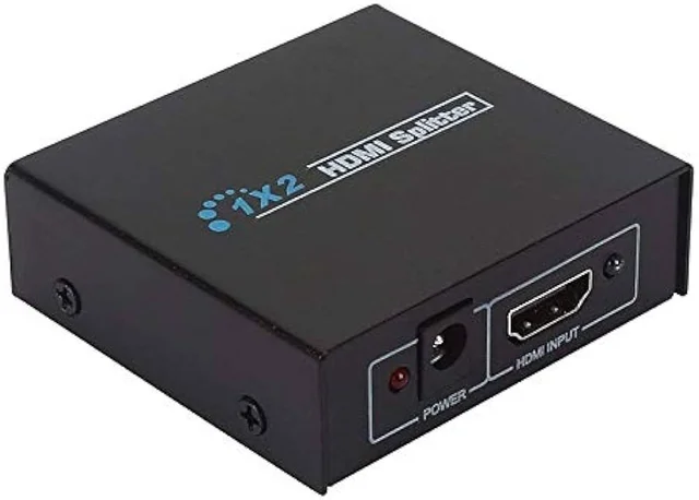 1x2 HDMI Splitter 2 Ports, HDMI Splitter 1 in 2 Out, Supports 3D 4K x 2K @30HZ Full HD 1080P, Support for TVs or Multi Monitor Adapter at Same Time- (Black)+8
