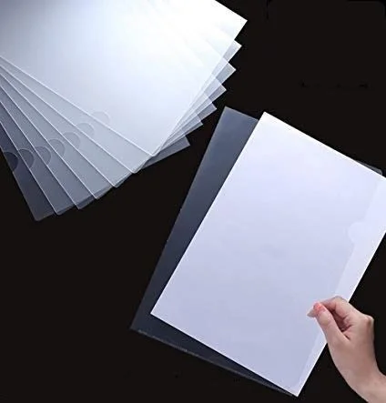 L-Type Plastic Folder Safe Project Document Folder A4 Plastic Paper Jacket Sleeves Project Folders | Royal Stationers Best Quality Guarantee