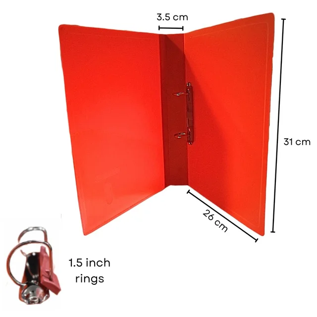 Ring Binder File - A4 Size - 4 Pack (A/4) | Files for Office | Plastic Ring Binder File for Certificates and Documents | Royal Stationers Best Quality Guarantee