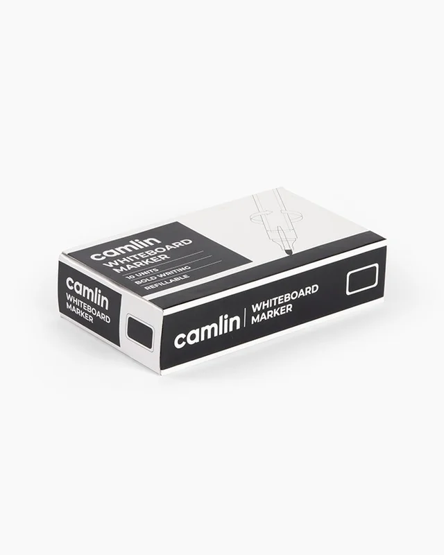 camlin white board marker with extra replacement tip free pack of 10-BLACK | Royal Stationers Best Quality Guarantee