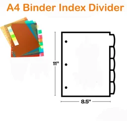 plastic Separators A4 Binder Index Divider (10 Insertable tab Sheets) | Royal Stationers Best Quality Guarantee