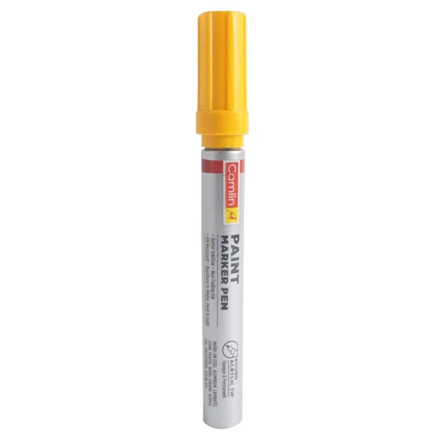 camlin yellow paint marker with extra tip free pak of-10 | Royal Stationers Best Quality Guarantee