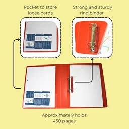 Ring Binder File - A4 Size - 4 Pack (A/4) | Files for Office | Plastic Ring Binder File for Certificates and Documents | Royal Stationers Best Quality Guarantee