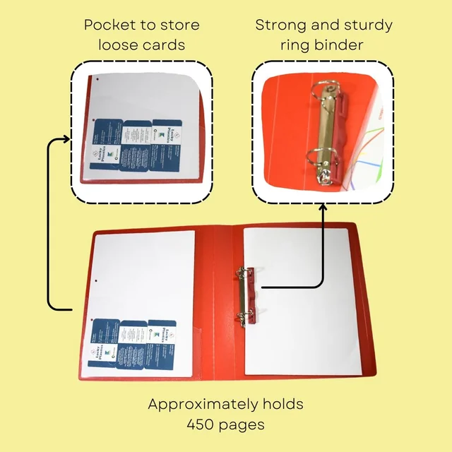 Ring Binder File - A4 Size - 4 Pack (A/4) | Files for Office | Plastic Ring Binder File for Certificates and Documents | Royal Stationers Best Quality Guarantee
