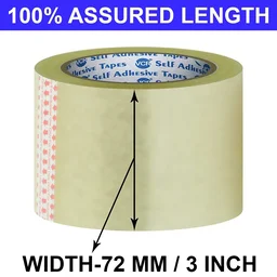 Transparent Cello Tape - 65 Meters in Length - 72mm / 3" Width - 4 Rolls Per Pack | Royal Stationers Best Quality Guarantee