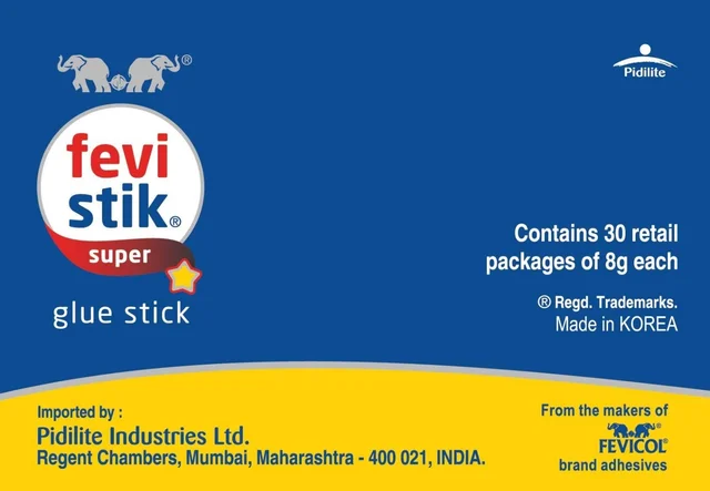 Pidilite Fevistik Glue Stick (8g) multi-purpose, non messy -: Pack of 30 | Royal Stationers Best Quality Guarantee