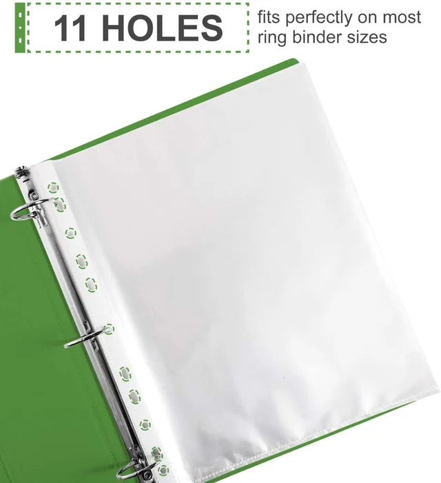 Glossy Transparent Document Sleeves, Clear Certificates | Water Proof Sheet Protectors 11 Holes Punched A4 Size pac of 100 pcs | Royal Stationers Best Quality Guarantee