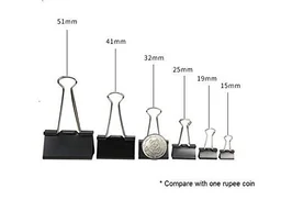 51 mm, 2 inch Paper Binder Clip Clamp for Office, Home, School, Institutions (Capacity 240 Pages) - Pack of 12 Clips | Royal Stationers Best Quality Guarantee