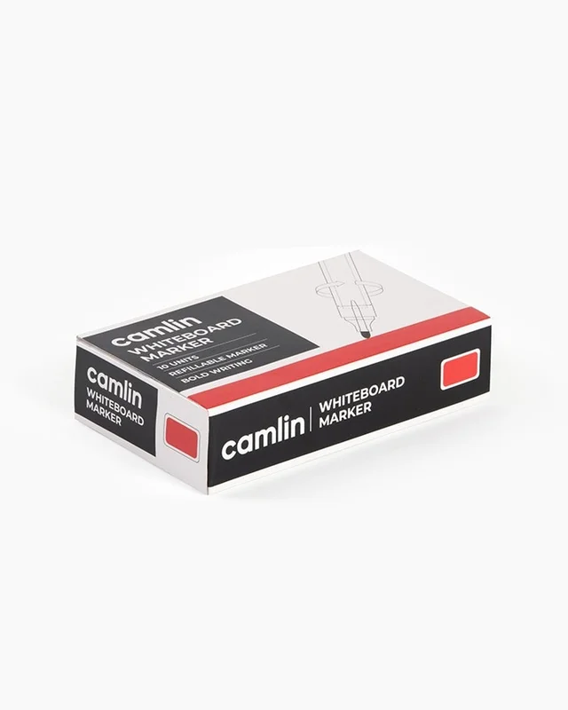 camlin white board marker with extra replacement tip free pack of 10 -red | Royal Stationers Best Quality Guarantee