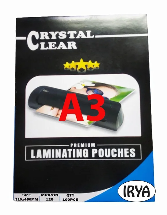 A3 Size Lamination Pouch (125 Micron)(Pack of 100pcs)(310 X 450 MM) / Lamination Sheet/Lamination Film/Lamination Pack/Lamination Roll | Royal Stationers Best Quality Guarantee