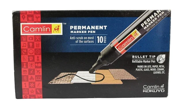 camlin permanent marker blue- Pack of 10 | Royal Stationers Best Quality Guarantee