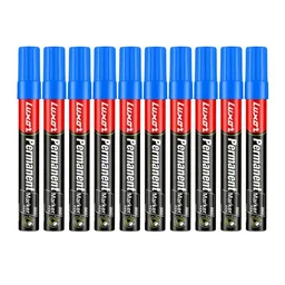 Permanent Marker - Blue - Box Of 10 with extra tip free | Royal Stationers Best Quality Guarantee