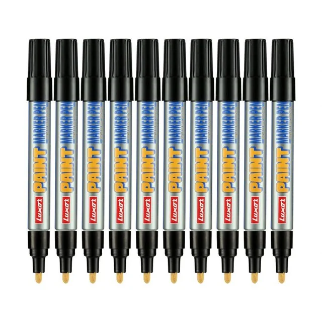 Luxor black Paint Marker With Extra Tip Free Pak Of-10 | Royal Stationers Best Quality Guarantee