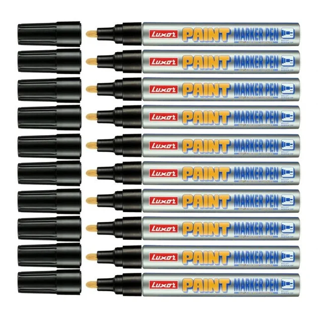 Luxor black Paint Marker With Extra Tip Free Pak Of-10 | Royal Stationers Best Quality Guarantee