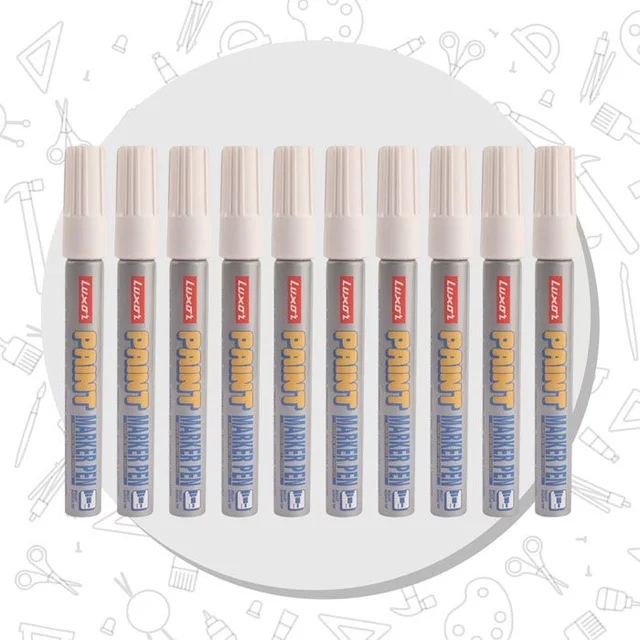 Luxor white Paint Marker With Extra Tip Free Pak Of-10 | Royal Stationers Best Quality Guarantee