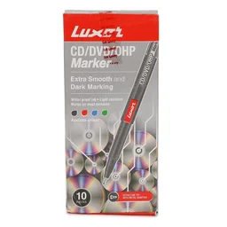 Luxor Cd/Dvd/Ohp Marker-black - Box Of 10 | Royal Stationers Best Quality Guarantee