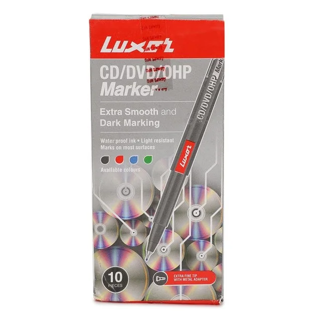 Luxor Cd/Dvd/Ohp Marker-black - Box Of 10 | Royal Stationers Best Quality Guarantee