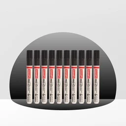 Luxor Refillable White Board Marker with extra replacement tip free - black - Box Of 10 | Royal Stationers Best Quality Guarantee
