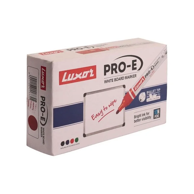 Luxor White Board Marker with extra replacement tip - red - Box Of 10 | Royal Stationers Best Quality Guarantee