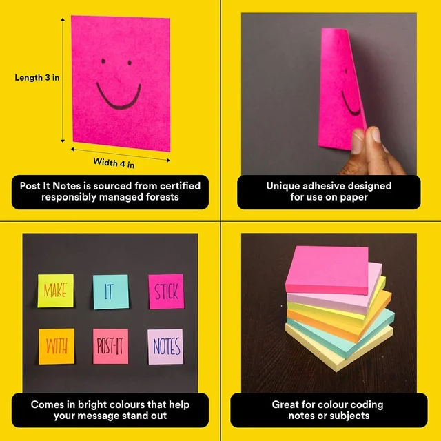 Post-it Sticky Notes Pad 3x3' | Royal Stationers Best Quality Guarantee - Blue