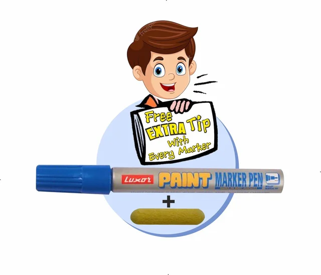 Luxor blue Paint Marker With Extra Tip Free Pak Of-10 | Royal Stationers Best Quality Guarantee